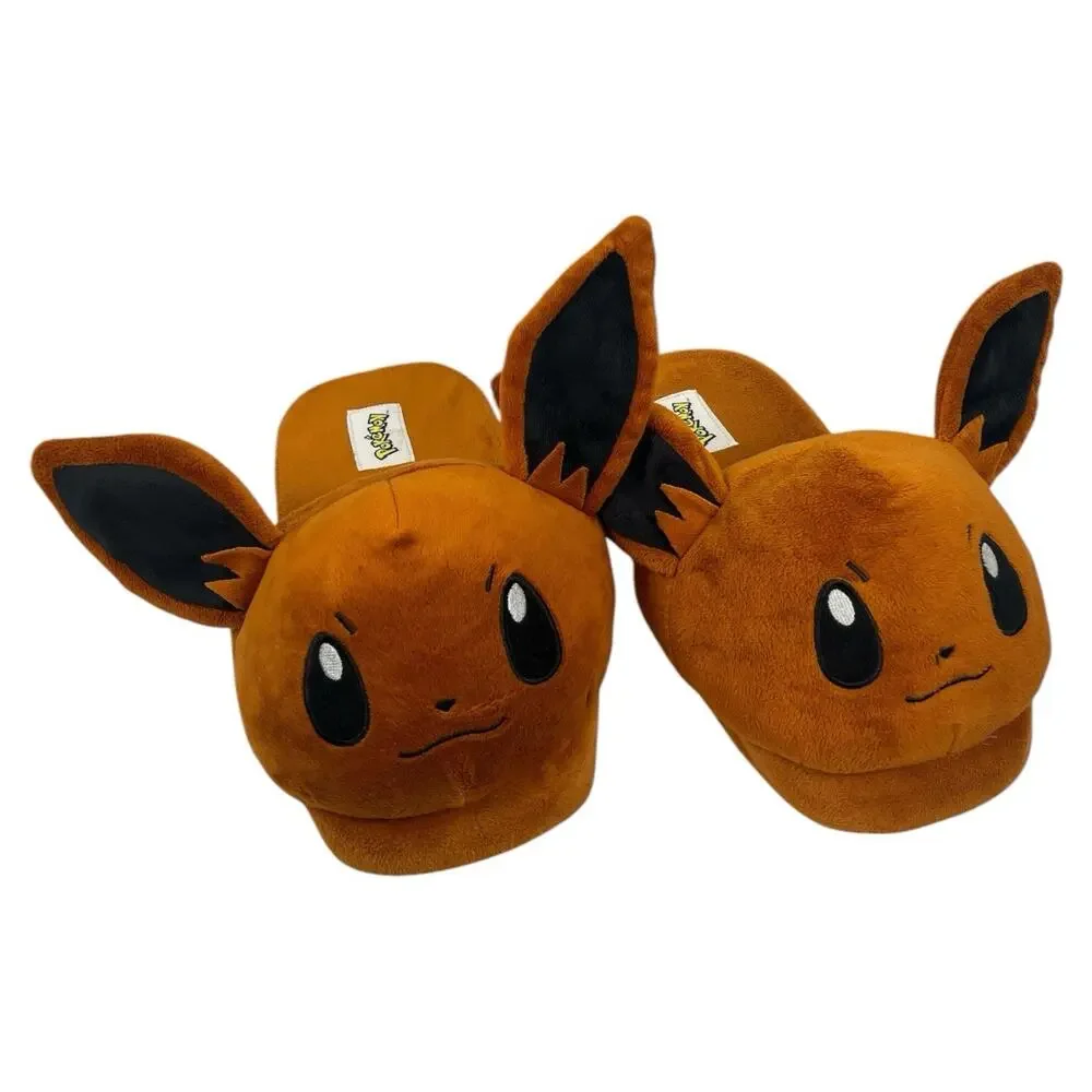 Pokemon Eevee Slippers Bioworld Adult Size XL Brown Soft Plush House Shoes